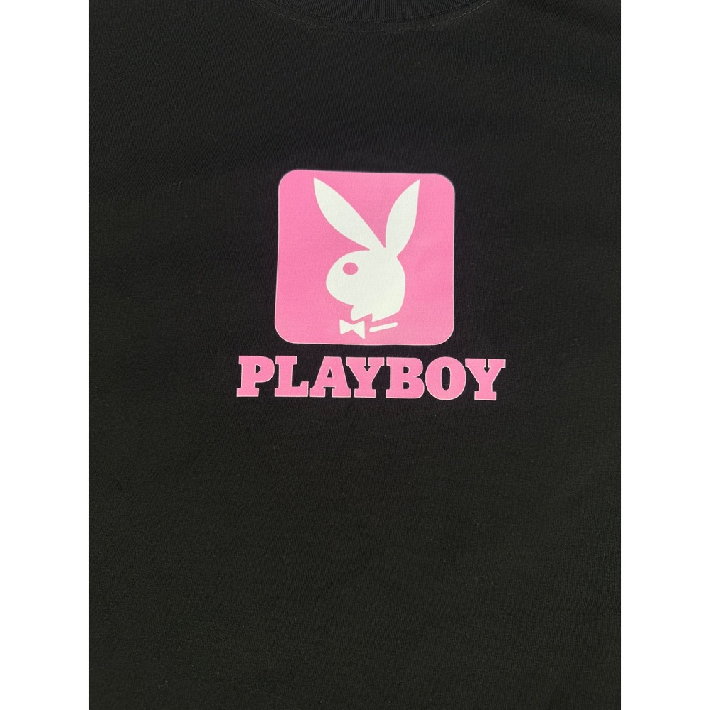 Playboy Bunny Logo Graphic T-Shirt Mens XL Black Pink Square Icon Short Sleeve